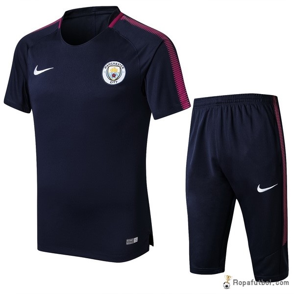 Camiseta Manchester City Entrenamiento Conjunto Completo 2017/18 Azul Marino